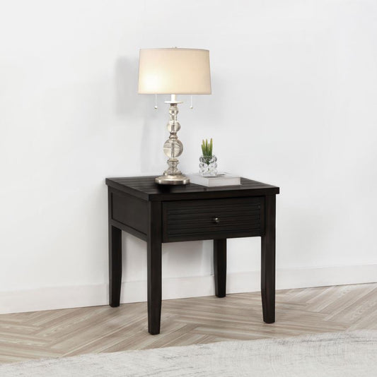 Concord - 1 - Drawer Square End Table - Distressed Java End Tables by Coaster Fine Furniture - Walls Furniture & Mattress