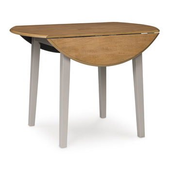 Harperfeld - Round Dining Room Drop Leaf Table - Natural / Gray Dining Tables by Signature Design by Ashley® - Walls Furniture & Mattress