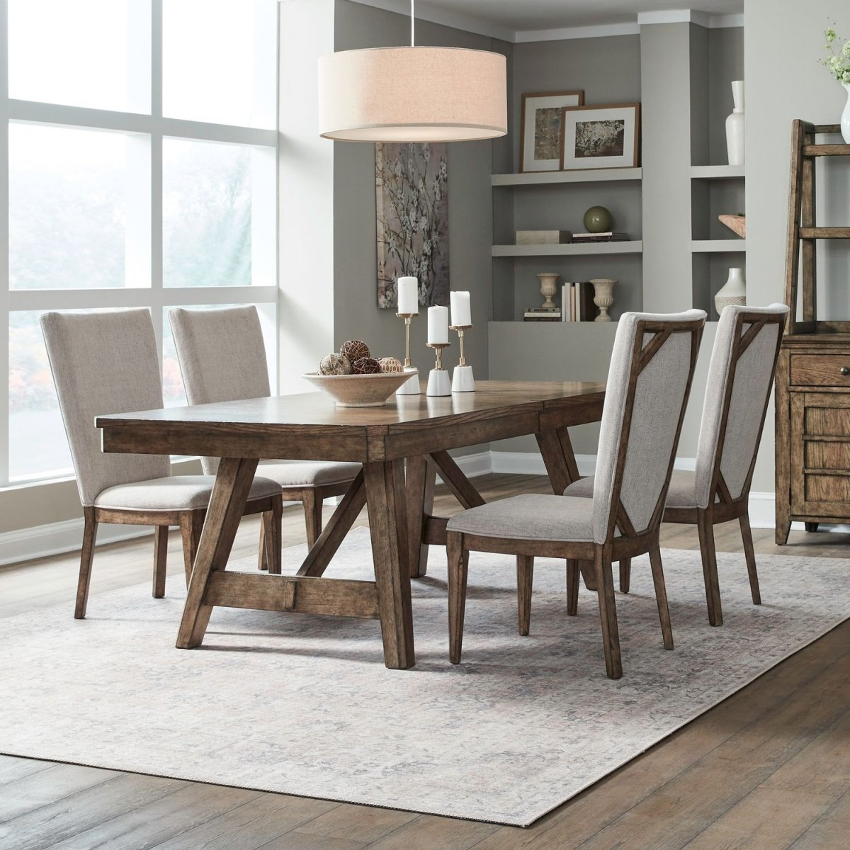 Carolina Park - Trestle Table Set 5 Piece Dining Room Sets by Liberty Furniture - Walls Furniture & Mattress