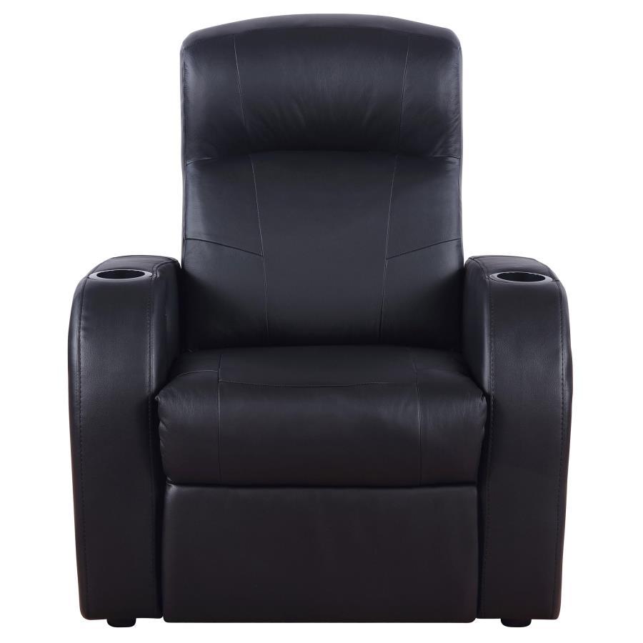 Cyrus - Upholstered Track Arm Recliner - Black Reclining Chairs by CoasterEssence - Walls Furniture & Mattress