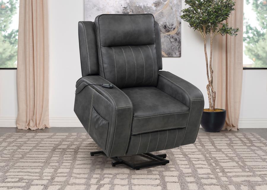 Raelynn - Upholstered Track Arm Recliner Reclining Chairs by Coaster Fine Furniture - Walls Furniture & Mattress