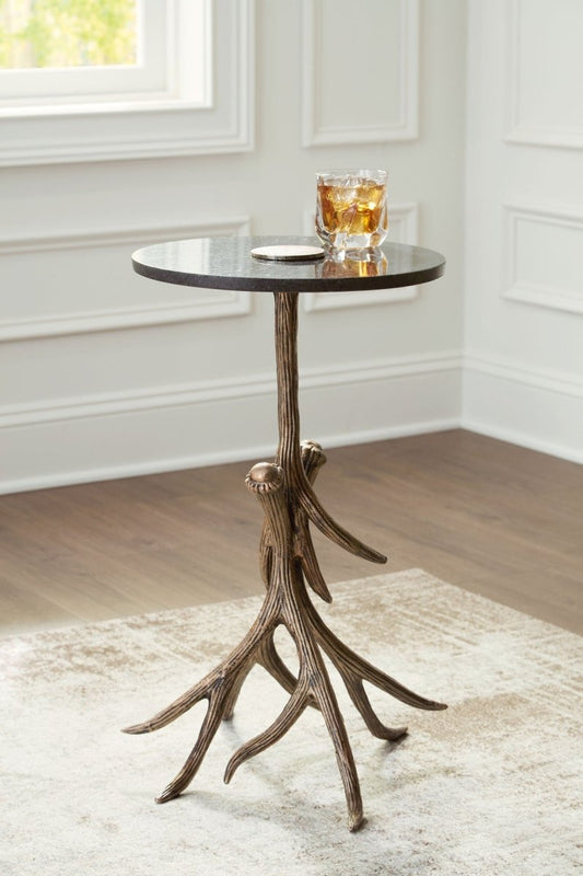 Lemkins - Accent Table - Black / Antique Gold Finish Accent Tables by Signature Design by Ashley® - Walls Furniture & Mattress