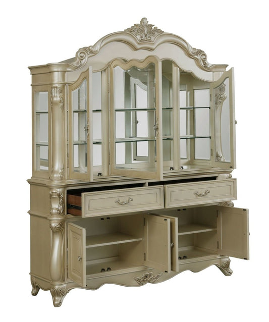 Monique - China Hutch - Champagne Hutches by New Classic - Walls Furniture & Mattress