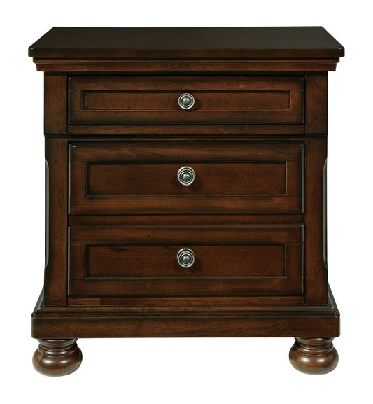 Porter - Two Drawer Night Stand - Dark Brown Accent Nightstands by Millennium® by Ashley - Walls Furniture & Mattress
