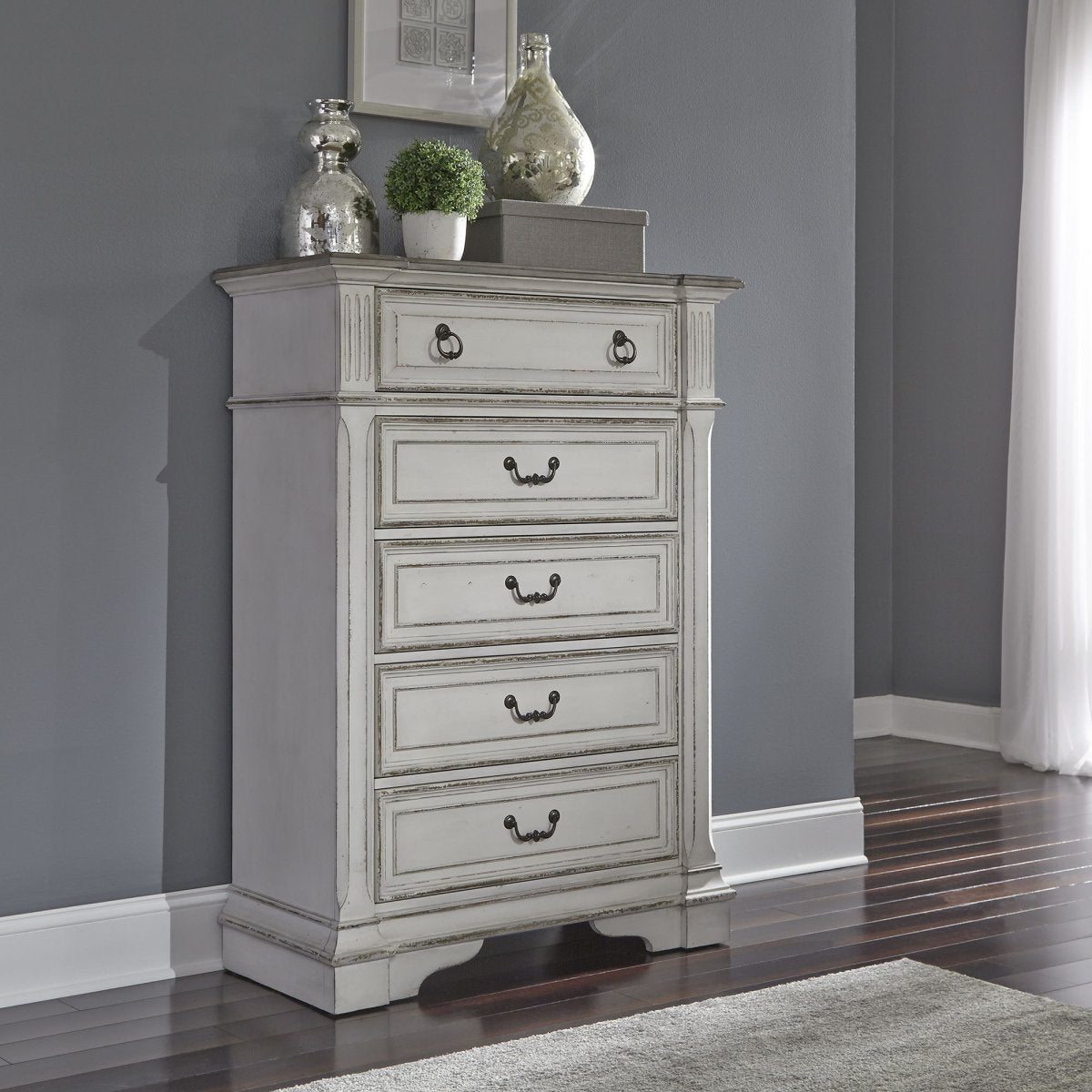 Abbey Park - 5 Drawer Chest - White Accent Chests by Liberty Furniture - Walls Furniture & Mattress