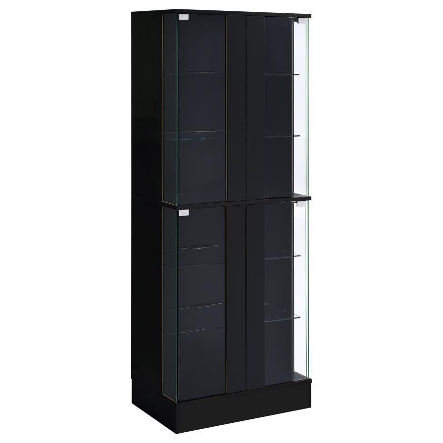 Cabra - 4 - door LED Curio Display Cabinet Curio Cabinets by Coaster Fine Furniture - Walls Furniture & Mattress