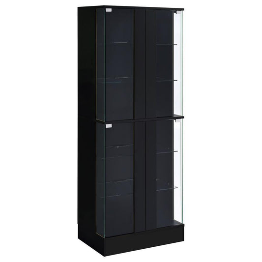 Cabra - 4 - door LED Curio Display Cabinet Curio Cabinets by Coaster Fine Furniture - Walls Furniture & Mattress