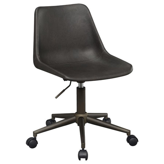 Carnell - Upholstered Adjustable Home Office Desk Chair - Brown Swivel Chairs by CoasterEveryday - Walls Furniture & Mattress