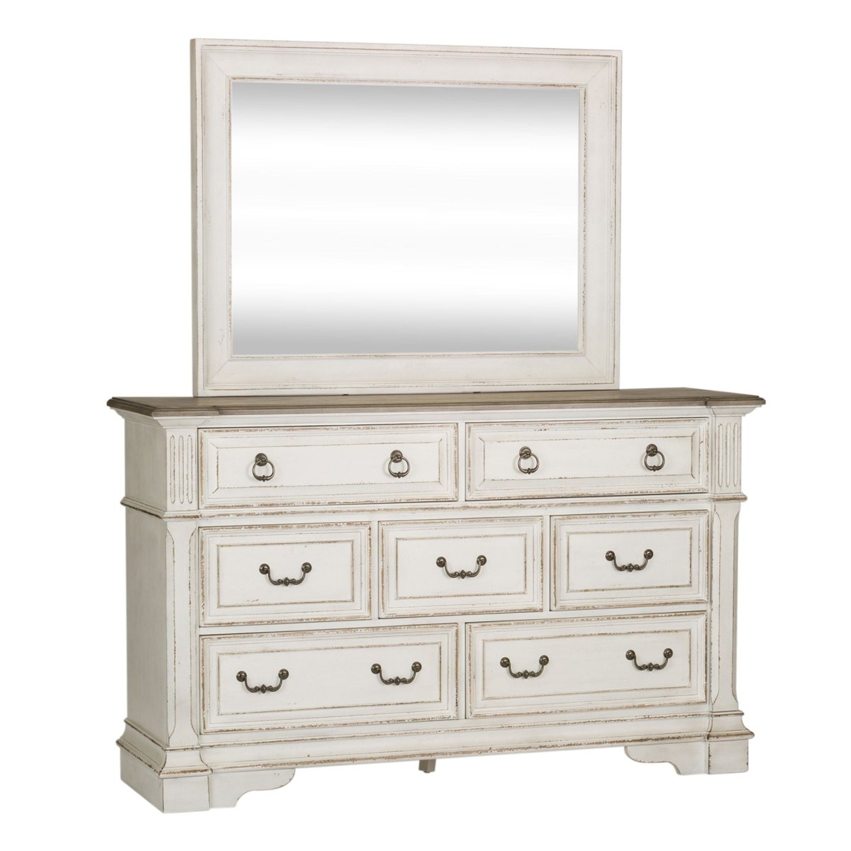 Abbey Park - Dresser & Mirror - White Dresser & Mirror by Liberty Furniture - Walls Furniture & Mattress