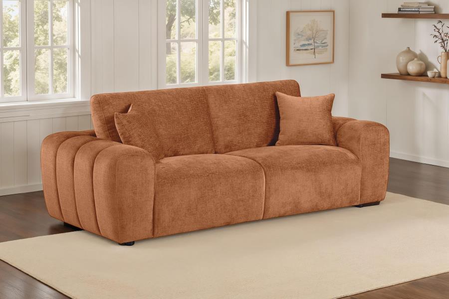 Burnett - Chenille Upholstered Wide Arm Sofa Stationary Sofas by Coaster Fine Furniture - Walls Furniture & Mattress