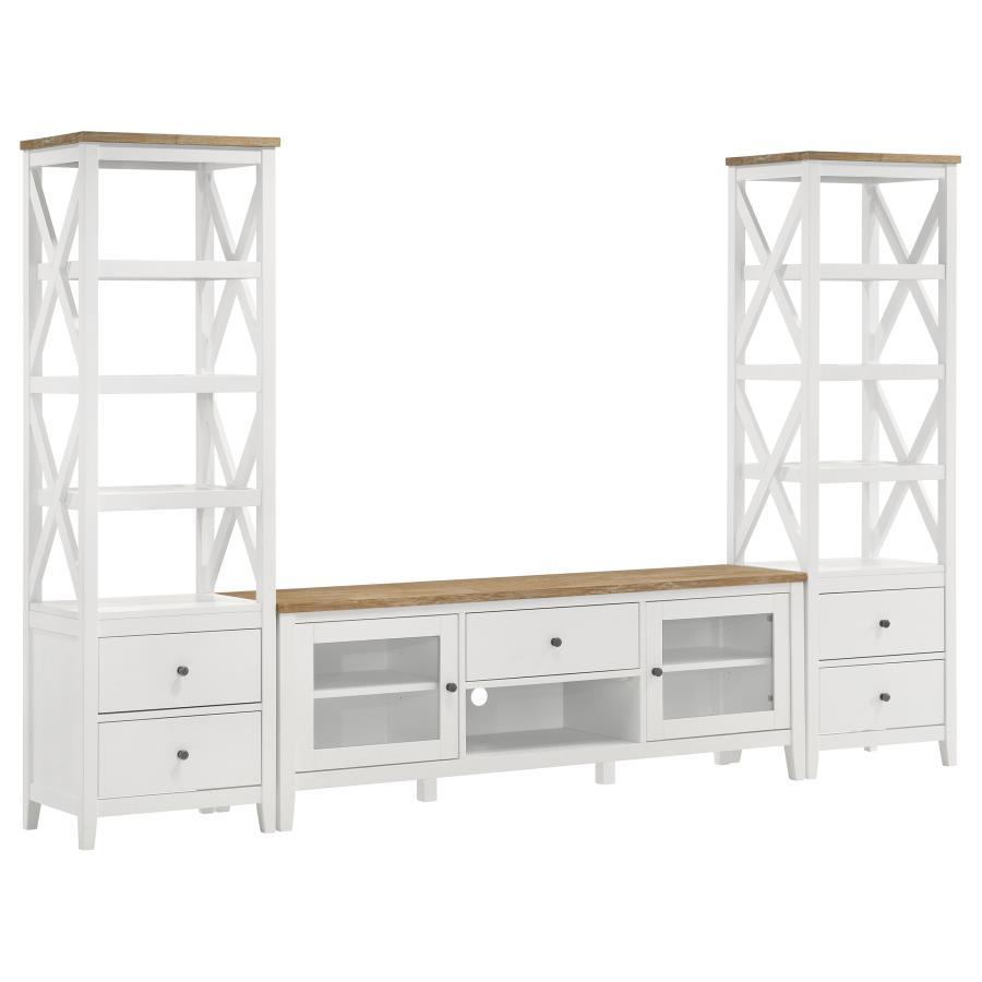 Hollis - 3 Piece TV Stand Entertainment Center - White Entertainment Centers by Coaster Fine Furniture - Walls Furniture & Mattress