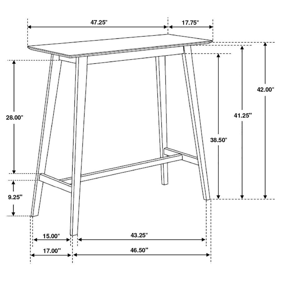 Finnick - Rectangular Pub Height Bar Table - Walnut Bar Tables by CoasterEveryday - Walls Furniture & Mattress