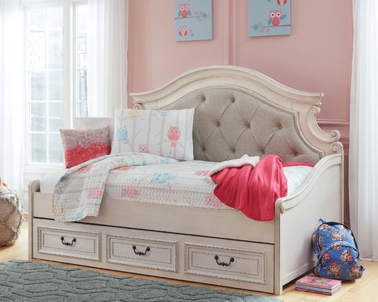 Realyn - Twin Day Bed With Storage - Chipped White Daybeds by Signature Design by Ashley® - Walls Furniture & Mattress