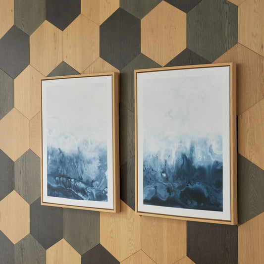 Holport - Wall Art Set (Set of 2) - Blue / White Framed Prints by Signature Design by Ashley® - Walls Furniture & Mattress