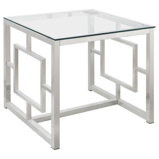 Merced - Glass Top Metal Table End Tables by CoasterEssence - Walls Furniture & Mattress