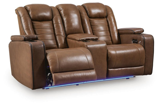 Gruaro - Power Reclining Loveseat With Console / Adjustable Headrest - Amber Reclining Loveseats by Signature Design by Ashley® - Walls Furniture & Mattress