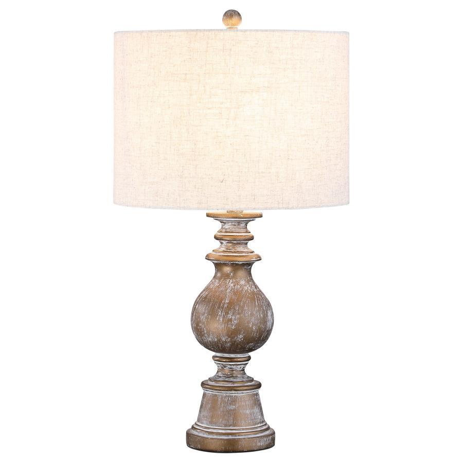 Brie - Drum Shade Urn Table Lamp - Antique Gold Table Lamps by CoasterEveryday - Walls Furniture & Mattress