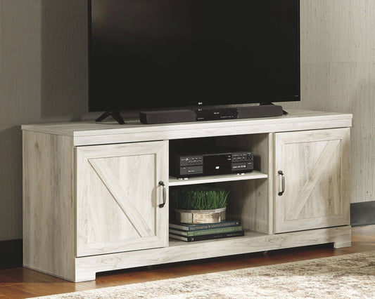 Bellaby - 63" TV Stand With Faux Firebrick Fireplace Insert - Whitewash Fireplace TV Stands by Signature Design by Ashley® - Walls Furniture & Mattress