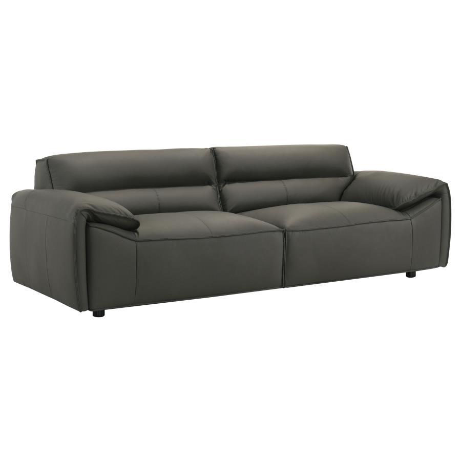 Buxton - Top Grain Leather Upholstered Sofa Stationary Sofas by Coaster Fine Furniture - Walls Furniture & Mattress