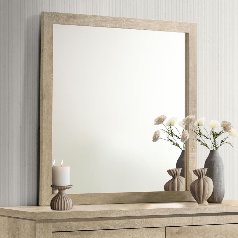 Oakglen - Dresser Mirror - Weathered Oak Bedroom Mirrors by Coaster Fine Furniture - Walls Furniture & Mattress
