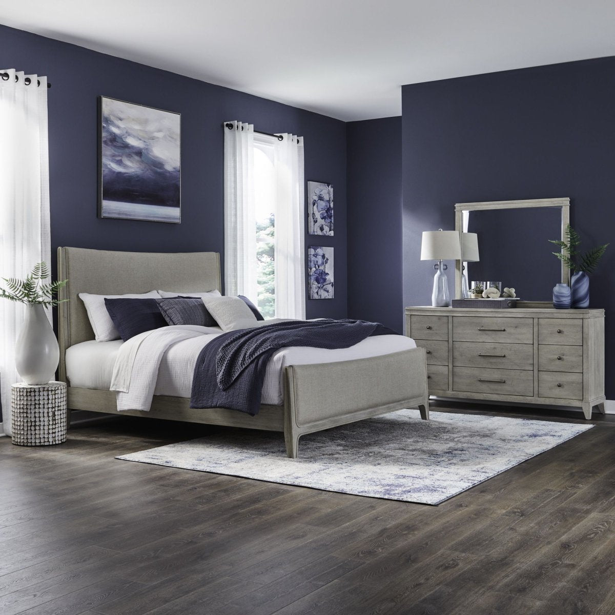 New Haven - Upholstered Bedroom Set 3 Piece Bedroom Sets by Liberty Furniture - Walls Furniture & Mattress