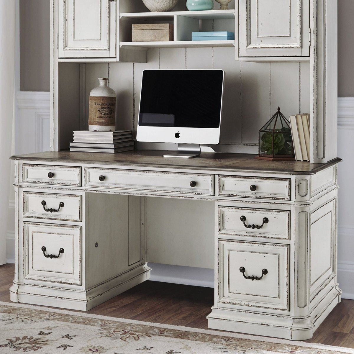 Magnolia Manor - Credenza - White Credenzas by Liberty Furniture - Walls Furniture & Mattress