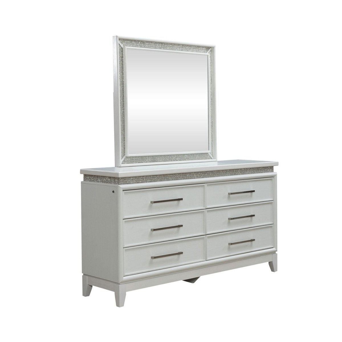 Reflections - Dresser & Mirror - White Dresser & Mirror by Liberty Furniture - Walls Furniture & Mattress