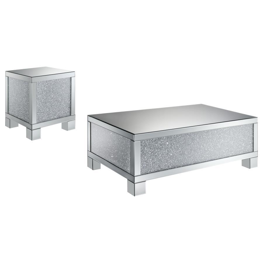 Gillian - Mirrored Coffee Table Set Table Sets by Coaster Fine Furniture - Walls Furniture & Mattress