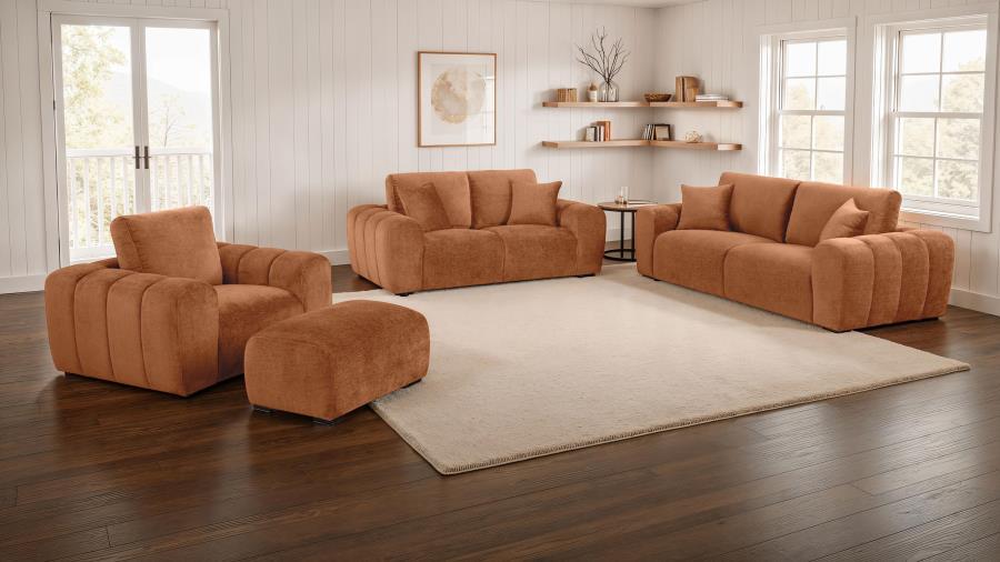 Burnett - Chenille Upholstered Sofa Set Stationary Sofas & Loveseats by Coaster Fine Furniture - Walls Furniture & Mattress