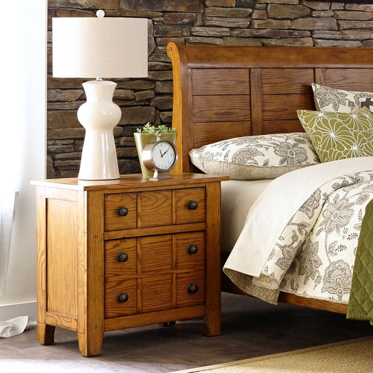 Grandpas Cabin - Nightstand - Light Brown Accent Nightstands by Liberty Furniture - Walls Furniture & Mattress