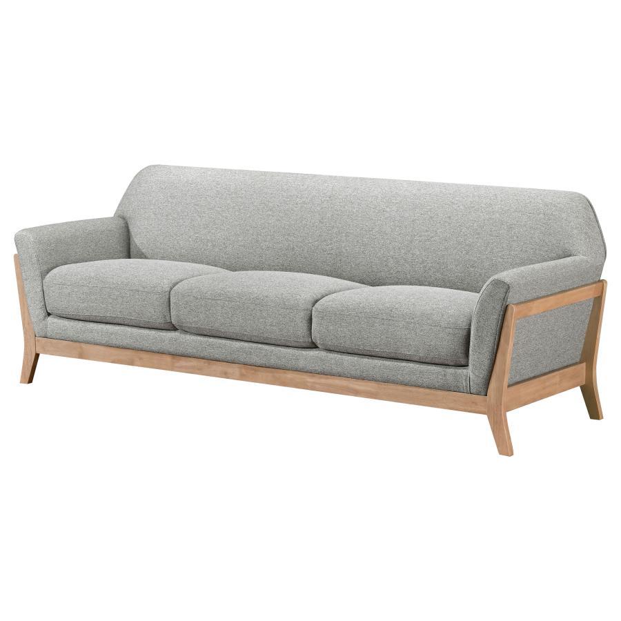 Vaughn - Fabric Upholstered Flared Arm Sofa - Gray Stationary Sofas by Coaster Fine Furniture - Walls Furniture & Mattress