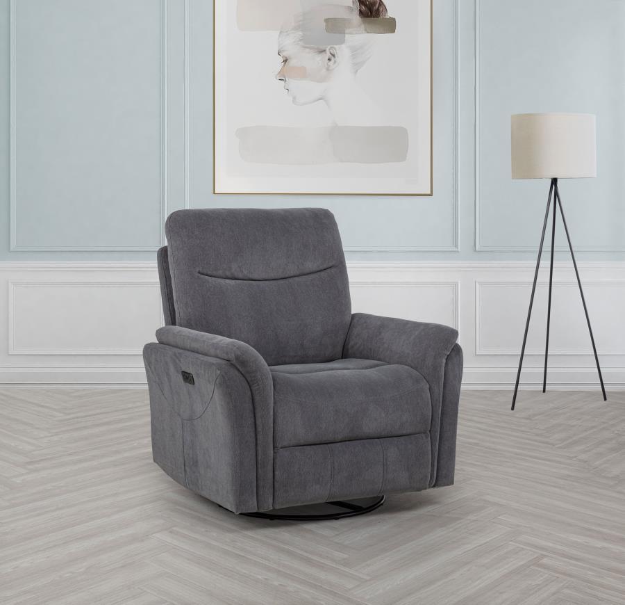 Adler - Upholstered Power Swivel Glider Recliner Swivel Glider Chairs by Coaster Fine Furniture - Walls Furniture & Mattress