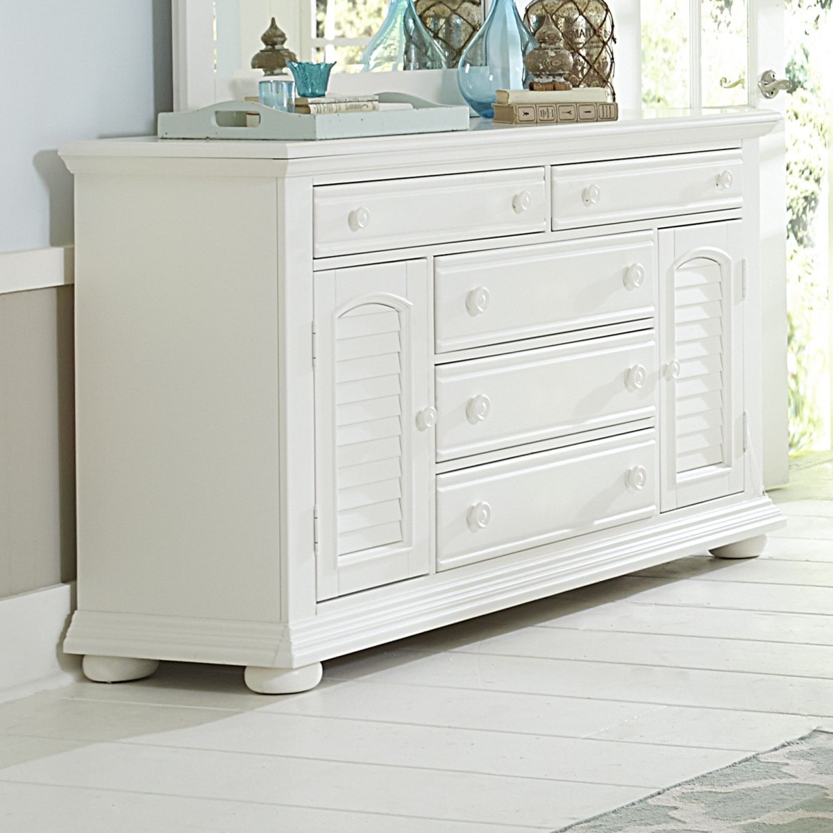 Summer House - 2 Door 5 Drawer Dresser - White Dressers by Liberty Furniture - Walls Furniture & Mattress
