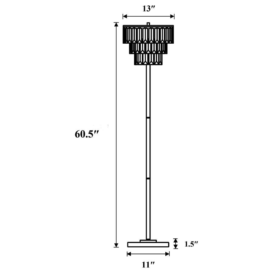 Anya - Hanging Crystal Metal Floor Lamp - Chrome Floor Lamps by CoasterEveryday - Walls Furniture & Mattress