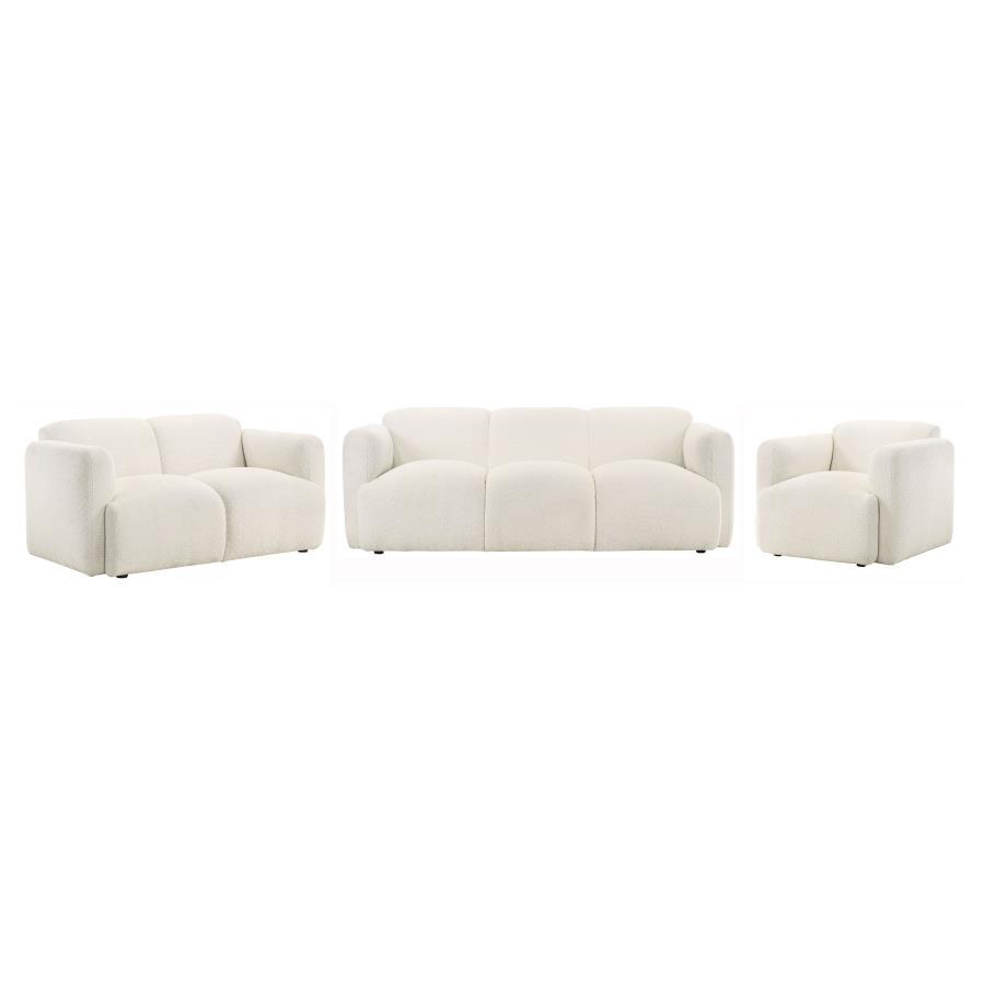 Dorset - Upholstered Round Track Arm Sofa Set Stationary Sofas & Loveseats by Coaster Fine Furniture - Walls Furniture & Mattress