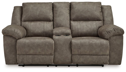 Laresview - Dbl Reclining Loveseat with Console - Fossil Reclining Loveseats by Signature Design by Ashley® - Walls Furniture & Mattress