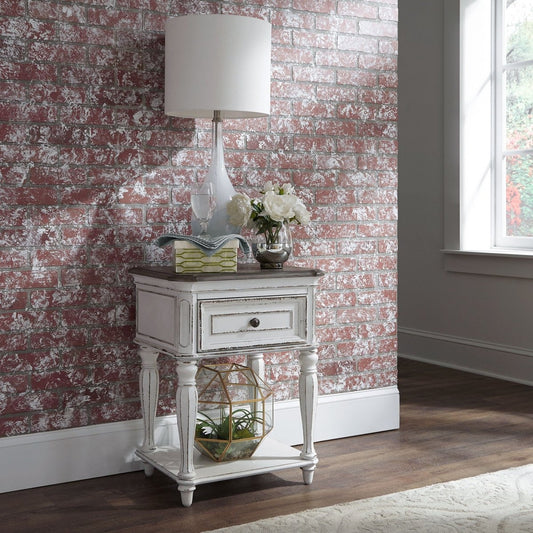 Magnolia Manor - Leg Nightstand - White Accent Nightstands by Liberty Furniture - Walls Furniture & Mattress