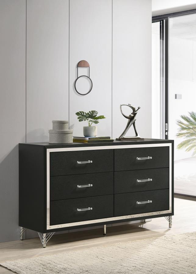Lucia - 6 - Drawer Dresser Dressers by Coaster Fine Furniture - Walls Furniture & Mattress