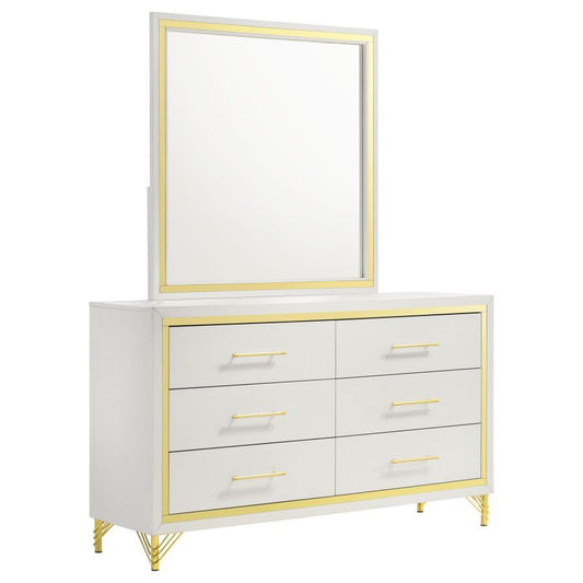 Lucia - 6 - Drawer Dresser Dressers by Coaster Fine Furniture - Walls Furniture & Mattress