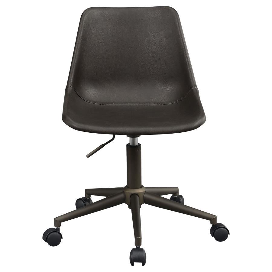 Carnell - Upholstered Adjustable Home Office Desk Chair - Brown Swivel Chairs by CoasterEveryday - Walls Furniture & Mattress
