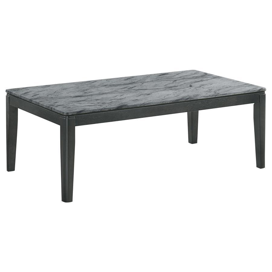 Mozzi - Rectangular Faux Marble Coffee Table - Gray And Black Coffee Tables by CoasterEssence - Walls Furniture & Mattress