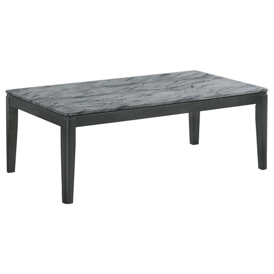 Mozzi - Rectangular Faux Marble Coffee Table - Gray And Black Coffee Tables by CoasterEssence - Walls Furniture & Mattress
