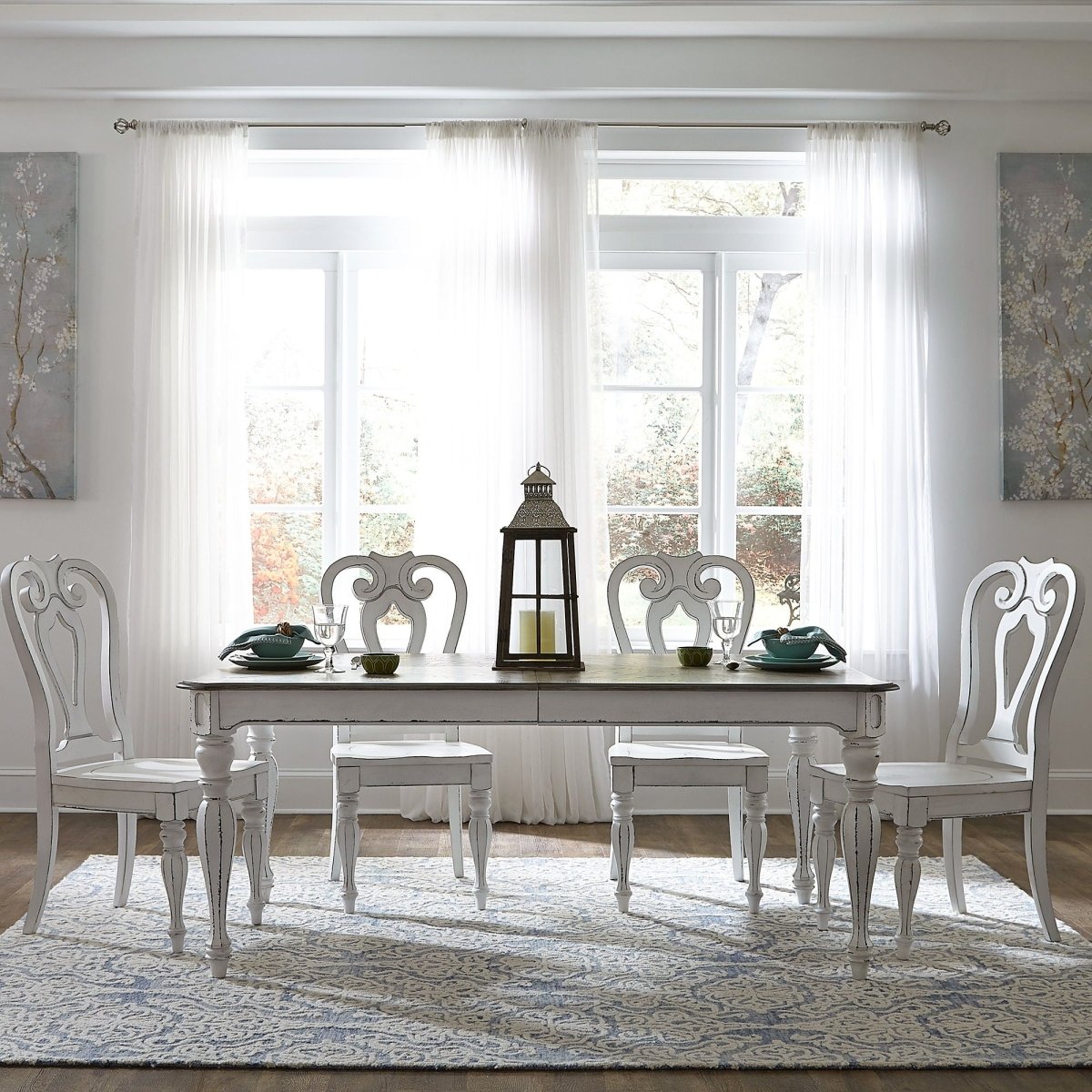 Magnolia Manor - Leg Dining Table Set 5 Piece Dining Room Sets by Liberty Furniture - Walls Furniture & Mattress