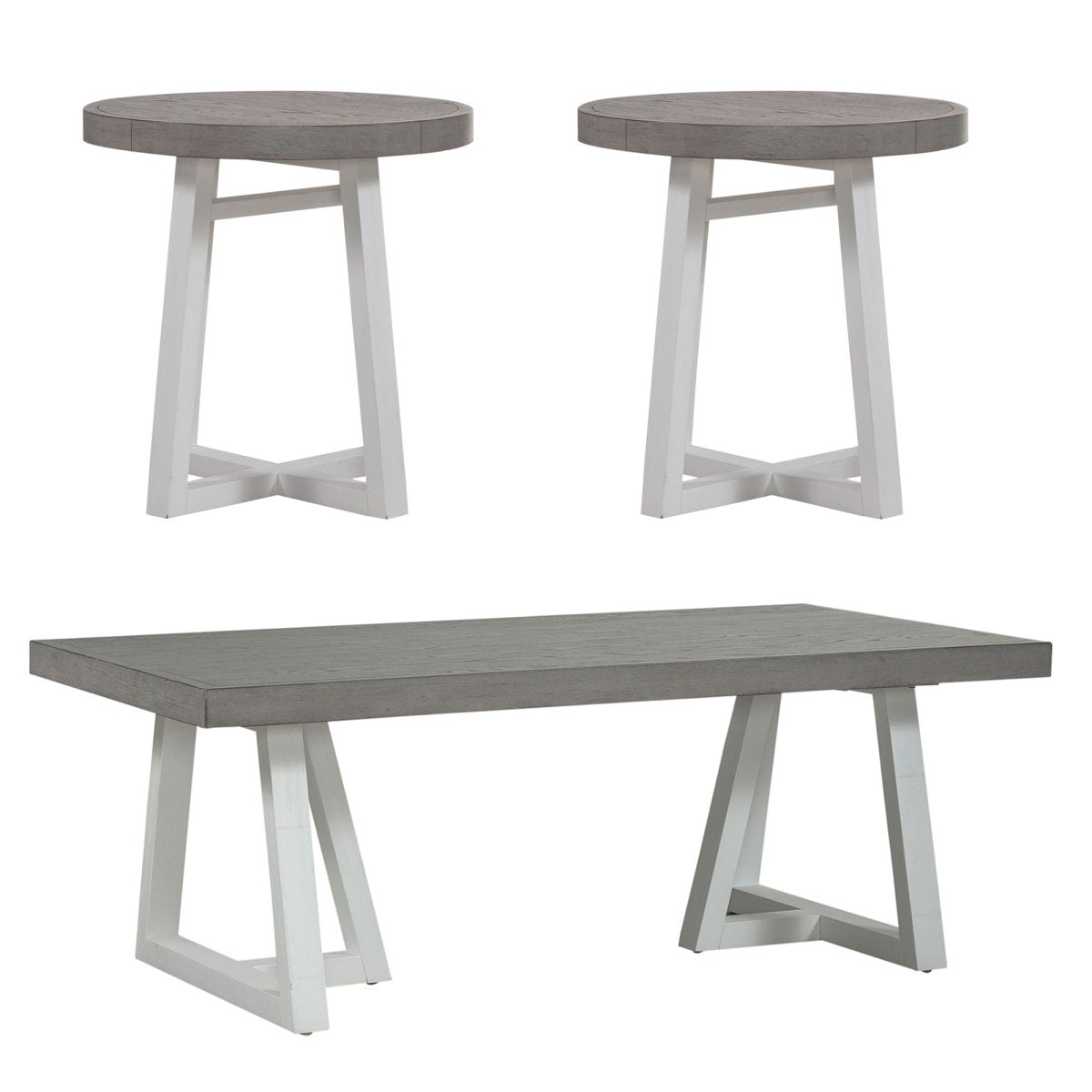 Palmetto Heights - 3 Piece Table Set (1 Cocktail 2 End Tables) - White Table Sets by Liberty Furniture - Walls Furniture & Mattress