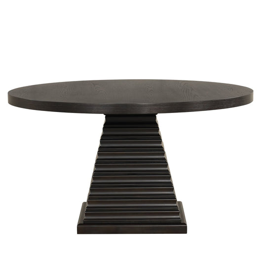 Plateau - 54" Round Dining Table - Top & Base - Dark Brown Dining Tables by New Classic - Walls Furniture & Mattress