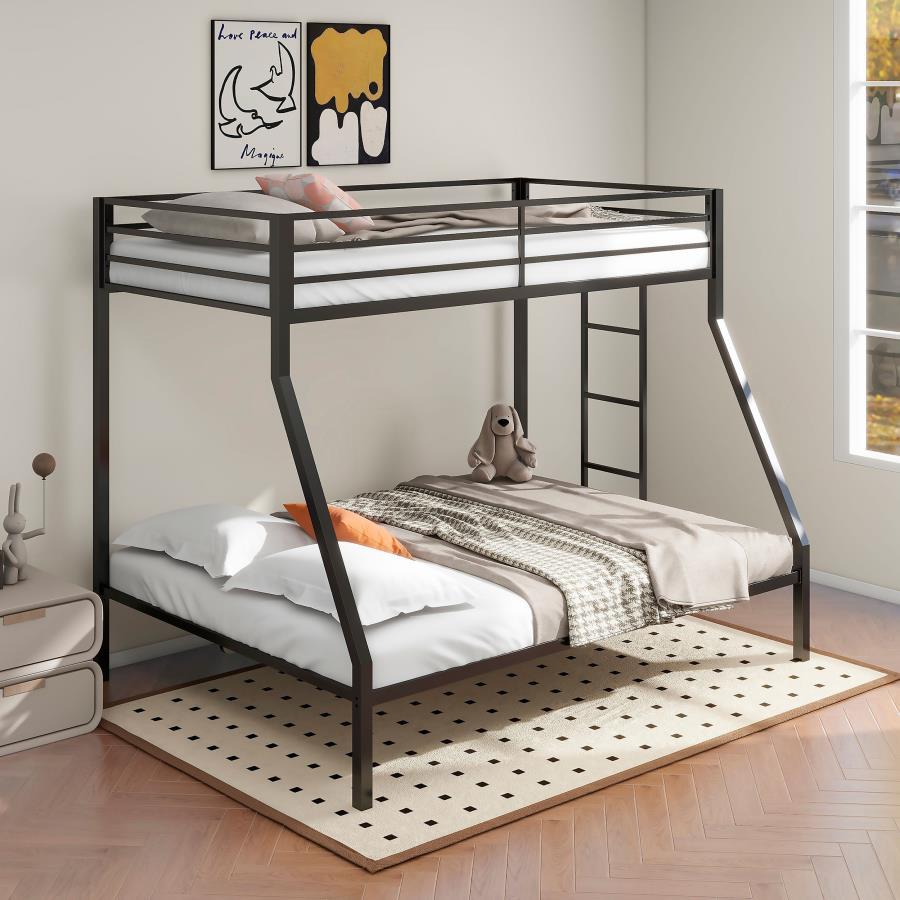 Alevera - Metal Bunk Bed With Ladder Bunk Beds by Coaster Fine Furniture - Walls Furniture & Mattress