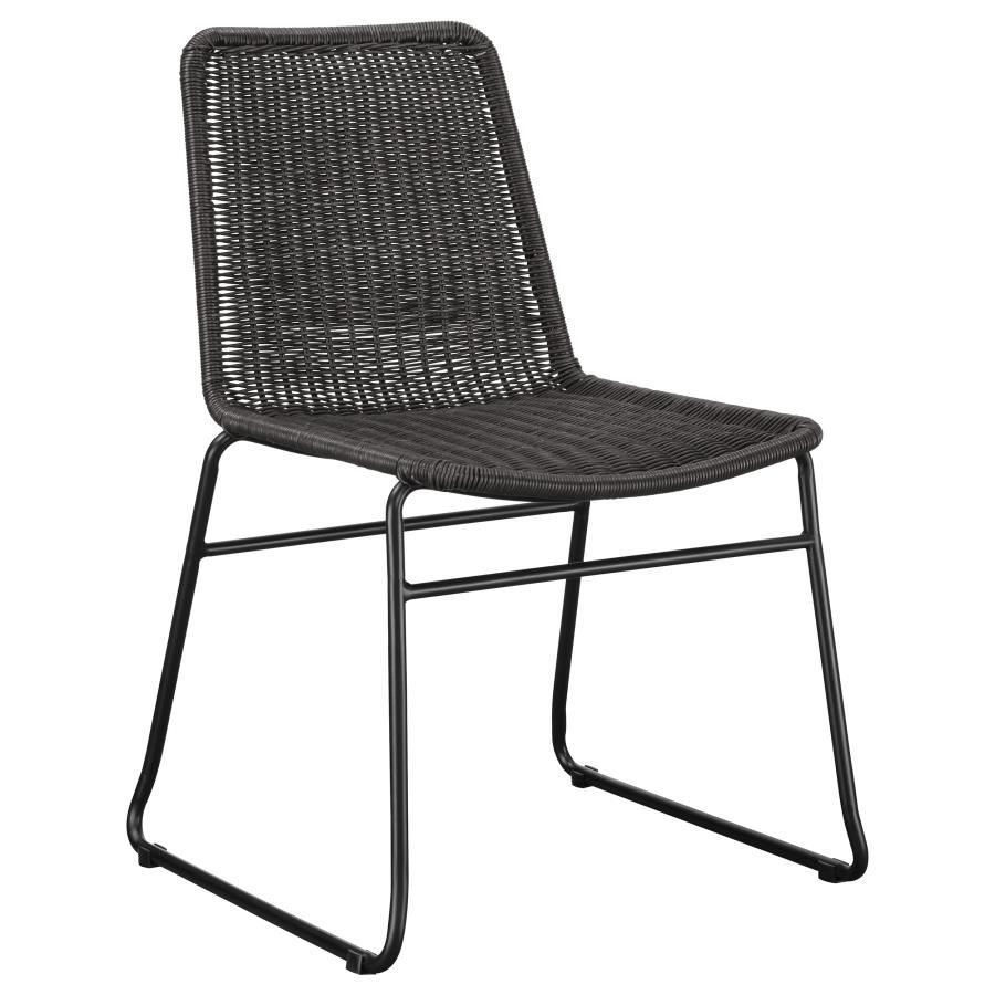 Dacy - Faux Rattan Metal Dining Side Chair (Set of 2) - Brown Chair Sets by CoasterEveryday - Walls Furniture & Mattress