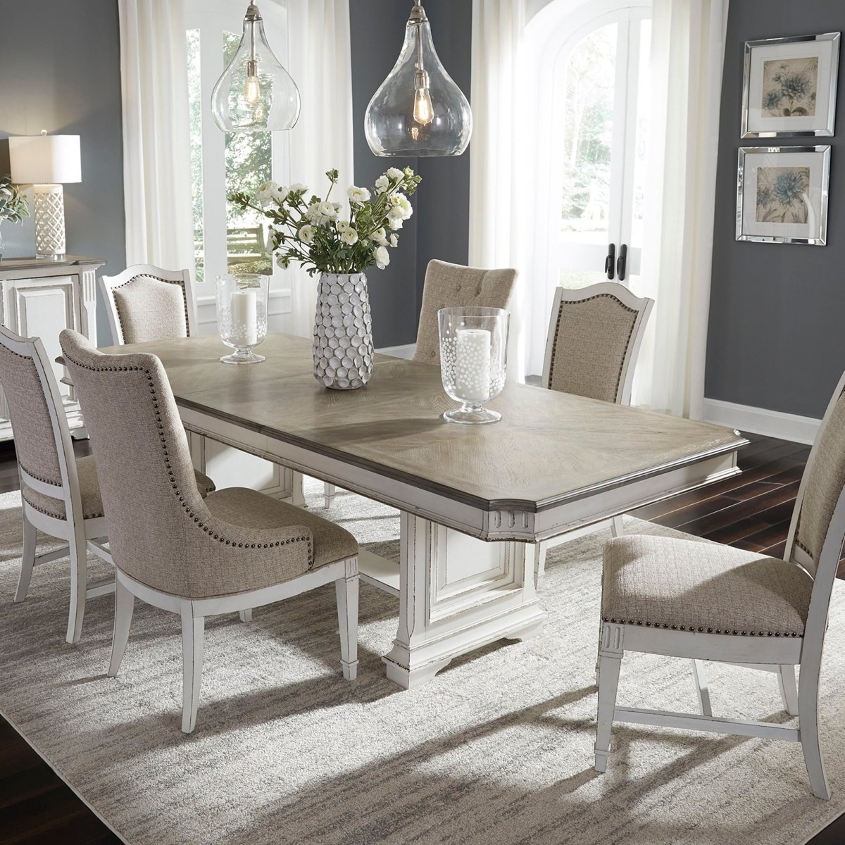 Abbey Park - Trestle Table Set 5 Piece Dining Room Sets by Liberty Furniture - Walls Furniture & Mattress
