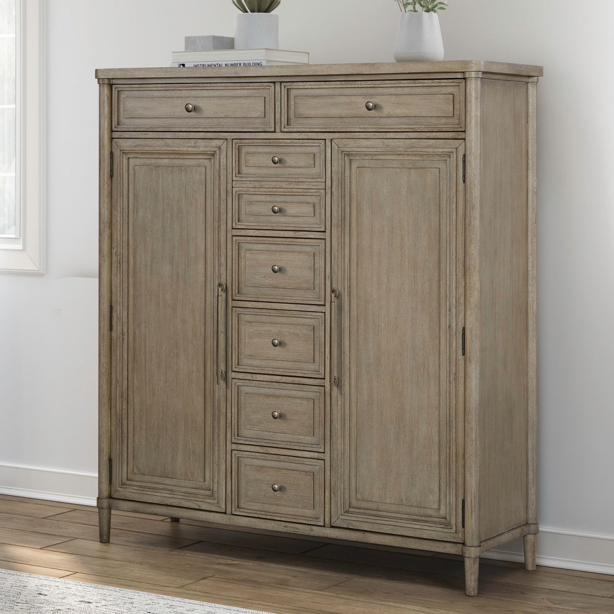 Rochelle Park - 2 Door 5 Drawer Chest - Smokey Taupe Door Chests by Liberty Furniture - Walls Furniture & Mattress