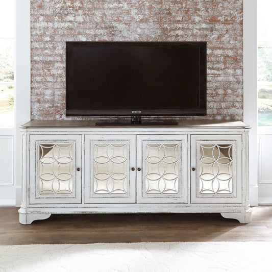 Magnolia Manor - 4 Doors TV Console - White TV Stands by Liberty Furniture - Walls Furniture & Mattress
